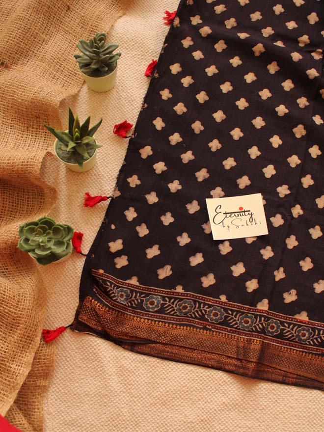 Charcoal Mangalgiri Saree - Eternity by Sakshi