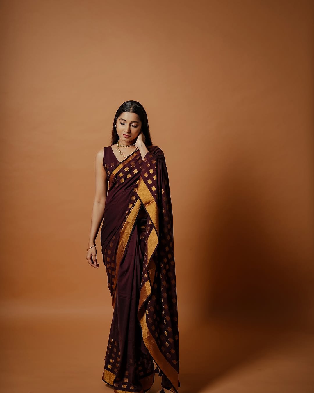 Cherry Chocolate Meher Saree - Eternity by Sakshi