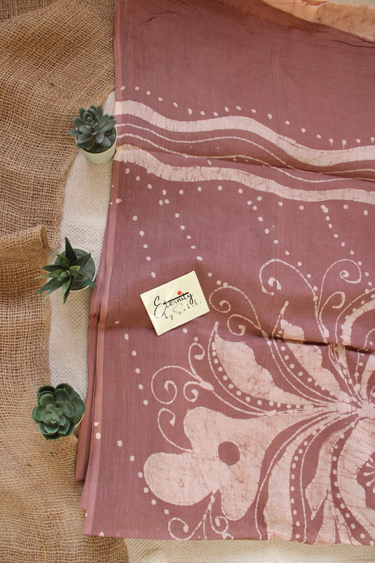 Earthy Batik Cotton Saree - Eternity by Sakshi