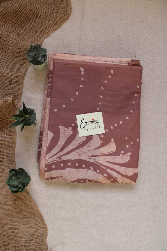 Earthy Batik Cotton Saree - Eternity by Sakshi