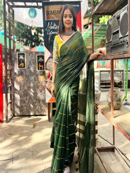 EMERALD SUTI SAREE - Eternity by Sakshi