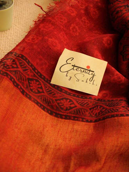 Go Brick Red Falak Saree - Eternity by Sakshi