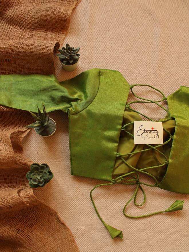 Green Backless Blouse - Eternity by Sakshi