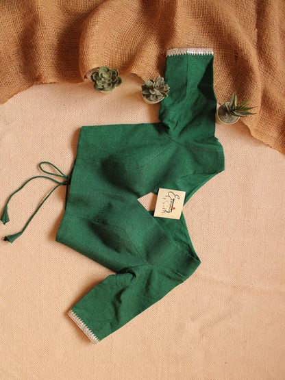 Tulsi Saree + Green Leafy Blouse Combo - Eternity by Sakshi