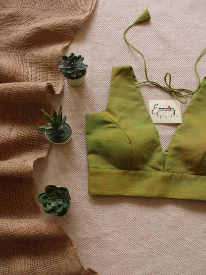 Peacock Green Parallel Universe Saree + Green Petal Blouse Combo - Eternity by Sakshi