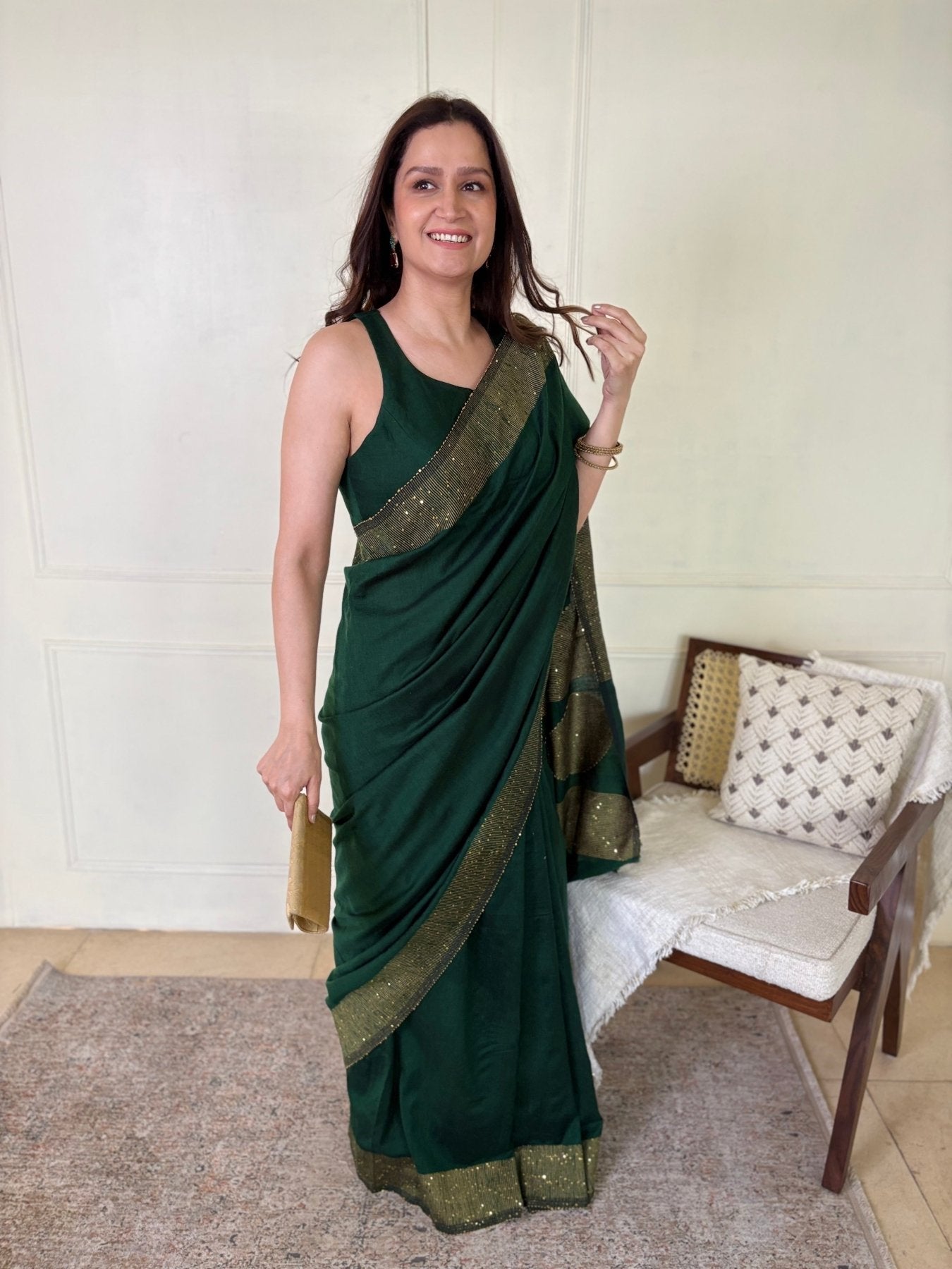 Green Shakti saree - Eternity by Sakshi
