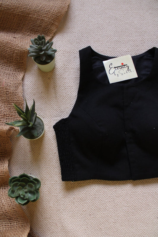 Gulmohar Black Strechable Blouse - Eternity by Sakshi