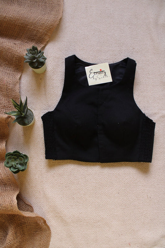 Gulmohar Black Strechable Blouse - Eternity by Sakshi