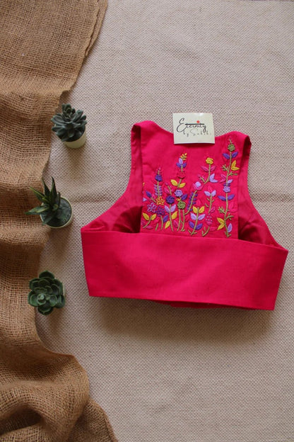 Pink Mohini Saree + Gulmohar Pink Blouse Combo - Eternity by Sakshi