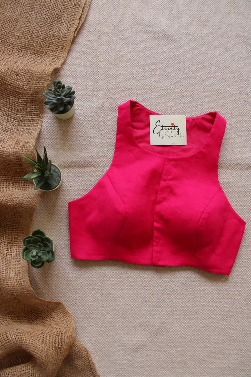 Pink Mohini Saree + Gulmohar Pink Blouse Combo - Eternity by Sakshi