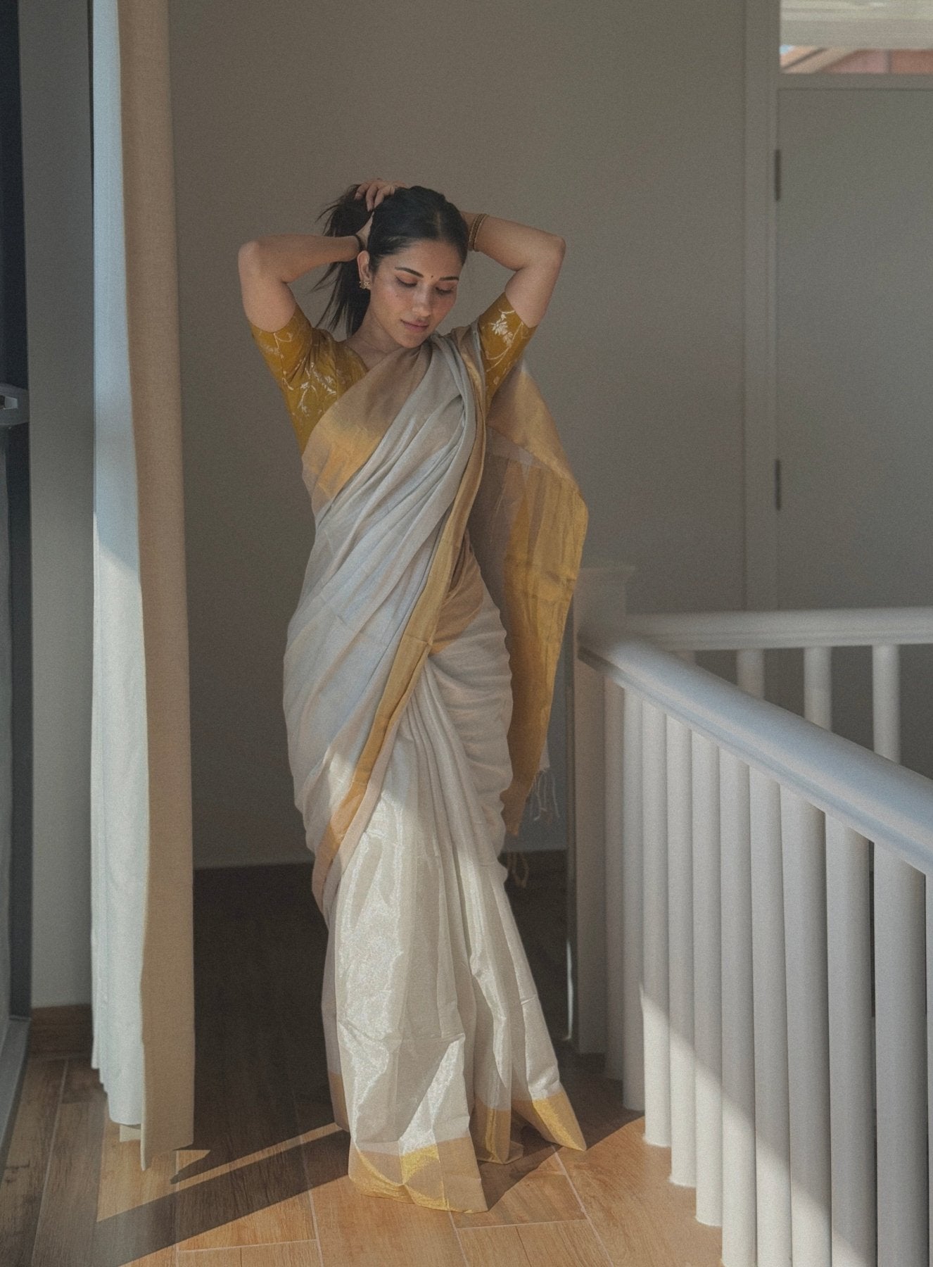 Kerala Tissue Saree - Eternity by Sakshi