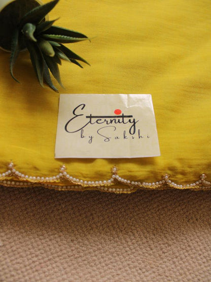 Lemon Pearl Saree - Eternity by Sakshi