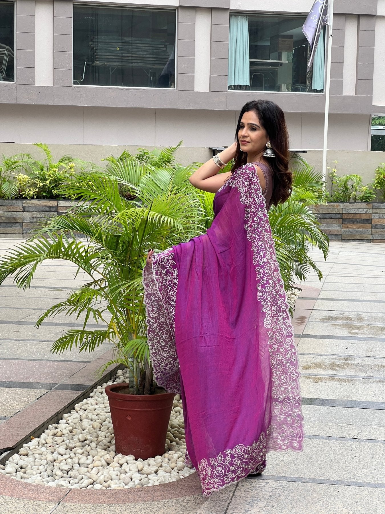 Magenta Dilruba Saree - Eternity by Sakshi