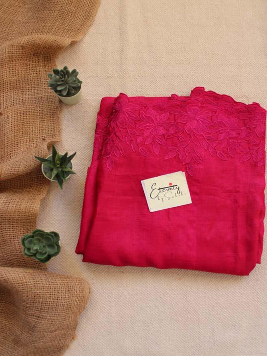 Magenta Pink Tussar Saree - Eternity by Sakshi