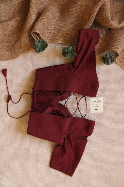 Maroon Backless Blouse - Eternity by Sakshi