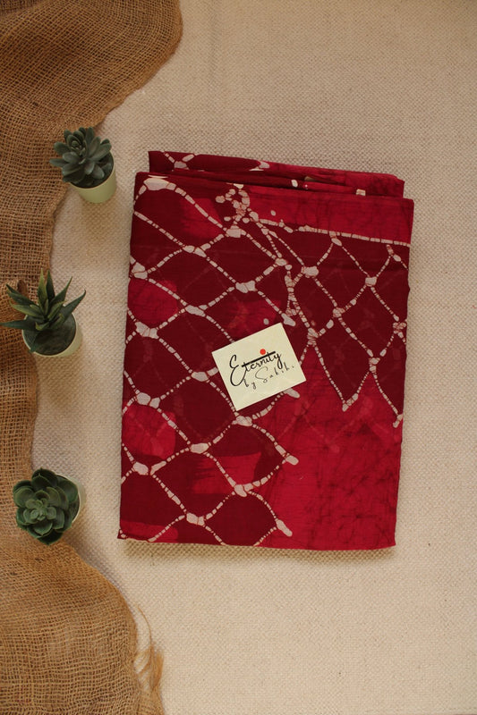 Maroon Batik Cotton Saree - Eternity by Sakshi
