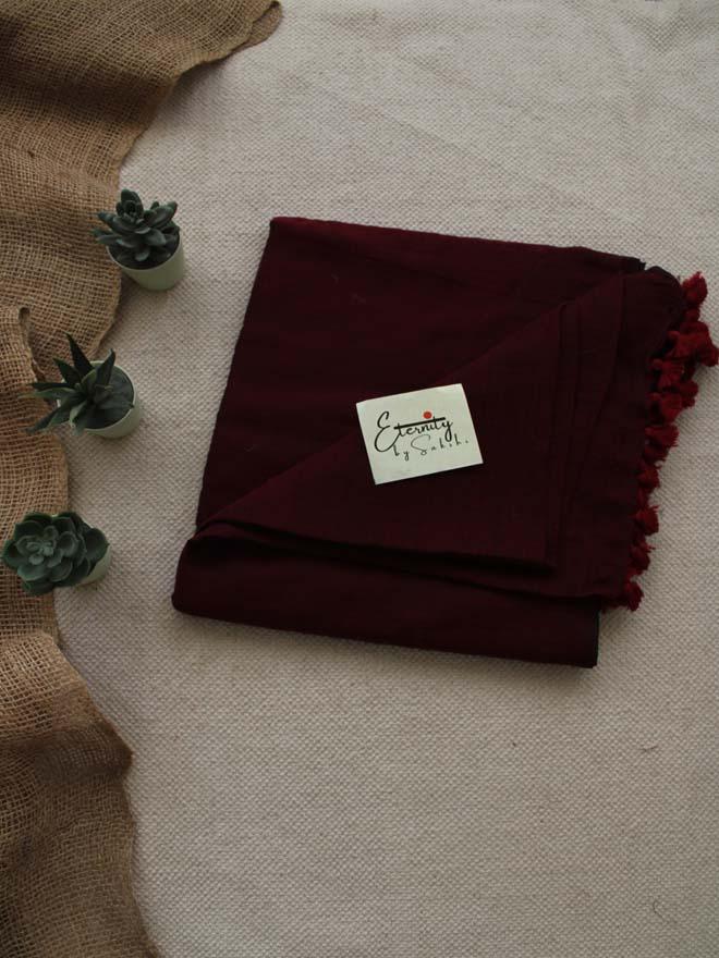 MAROON BREEZY SAREE - Eternity by Sakshi