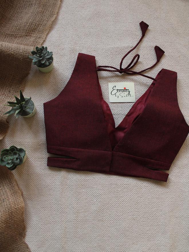 Maroon Cutout Blouse - Eternity by Sakshi