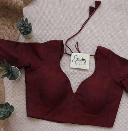 Mehendi Green Varnika Saree + Maroon Madhubala With Sleeves Blouse Combo - Eternity by Sakshi