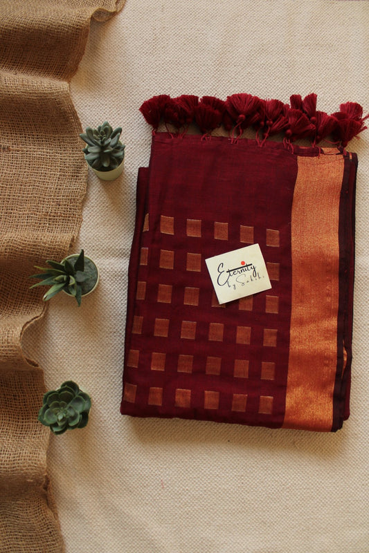 Maroon Meher Saree - Eternity by Sakshi