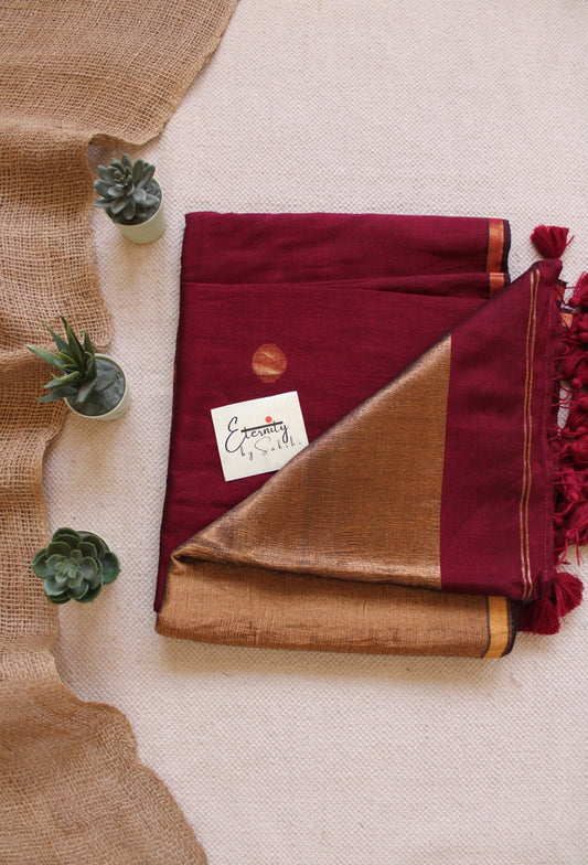 Maroon Polka Saree - Eternity by Sakshi