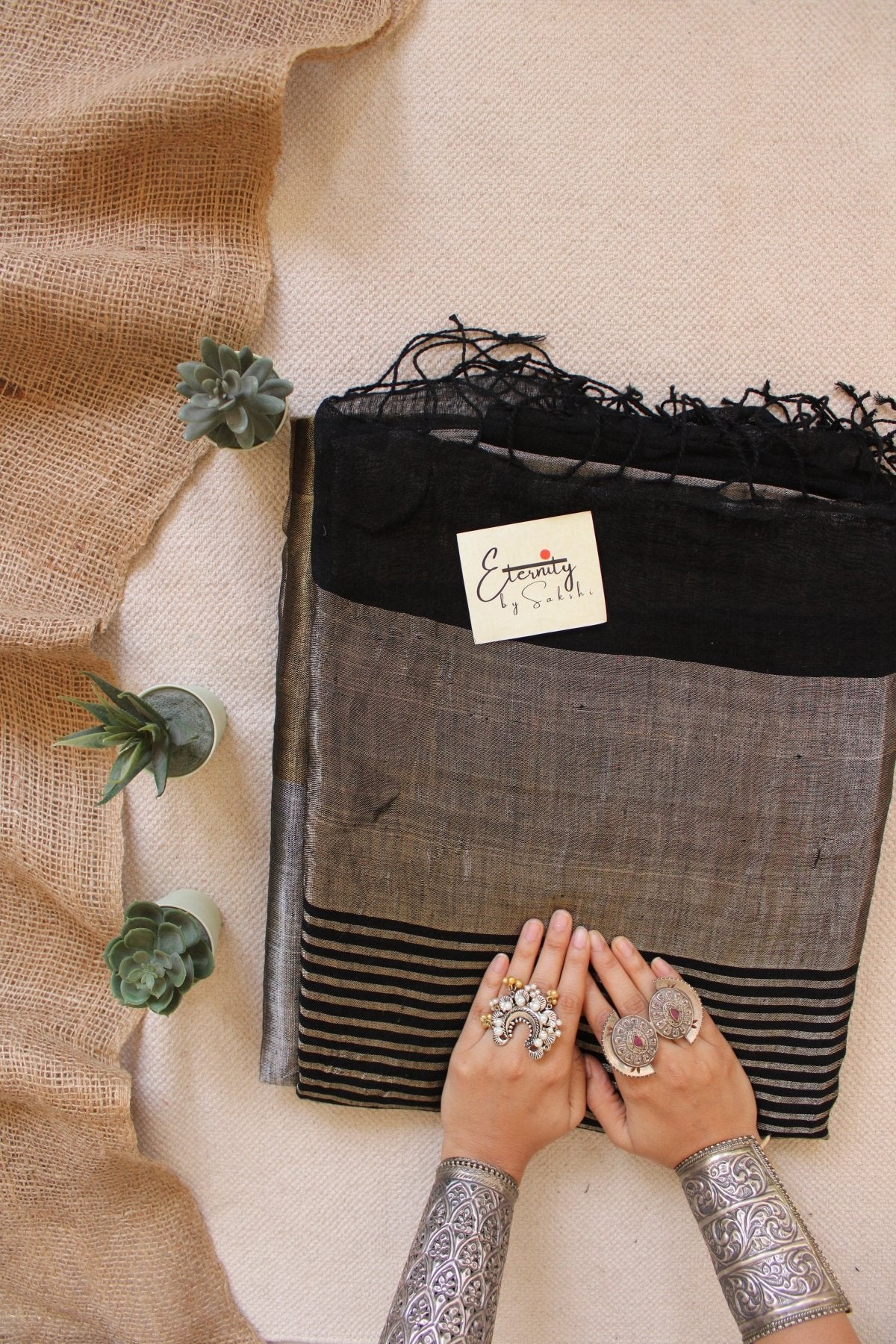 Nayana Black Saree - Eternity by Sakshi