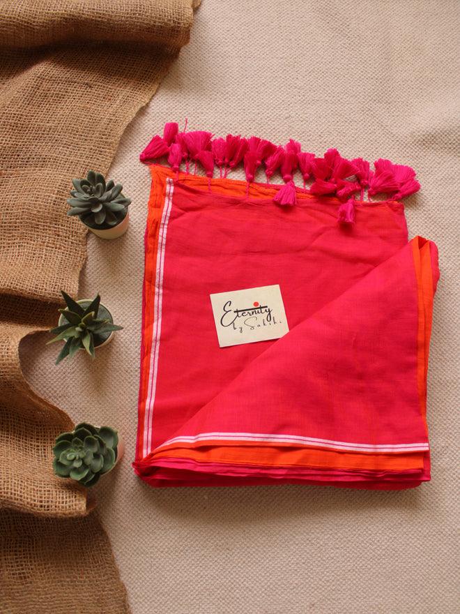 ORANGE AND RED BREEZY SAREE - Eternity by Sakshi