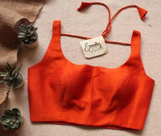 Saundarya Breezy Saree + Orange Noorie Blouse Combo - Eternity by Sakshi
