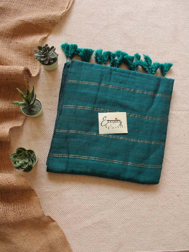 Peacock Green Parallel Universe Saree + Yellow Noorie Blouse Combo - Eternity by Sakshi