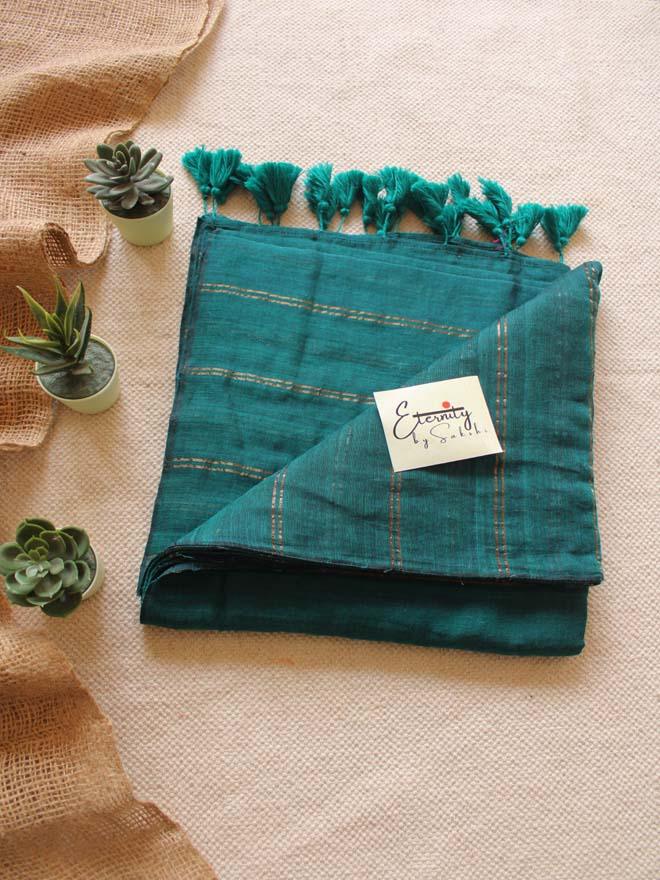Peacock Green Parallel Universe Saree + Yellow Noorie Blouse Combo - Eternity by Sakshi