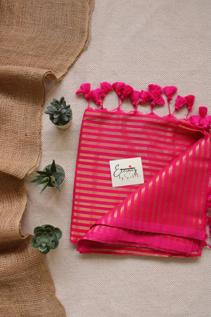 Pink Mohini Saree + Gulmohar Pink Blouse Combo - Eternity by Sakshi