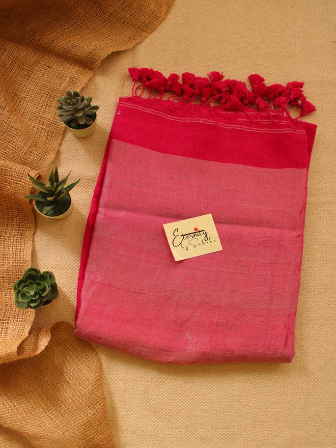 Pink Raina Linen Saree - Eternity by Sakshi