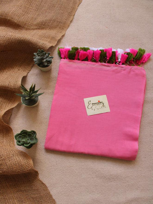 Pink Tie And Dye Saree + Pink Floral Blouse Combo - Eternity by Sakshi