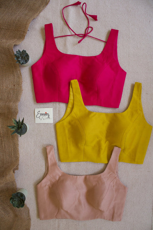 Pink + Yellow + Beige (Noorie) (Combo Blouse) - Eternity by Sakshi