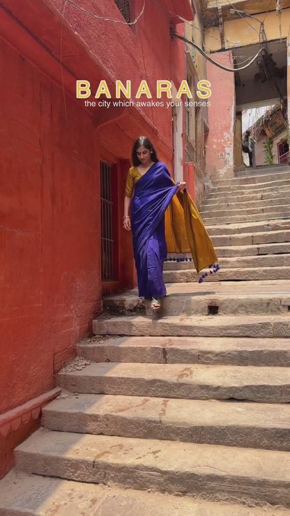 Blue Tea Office Saree