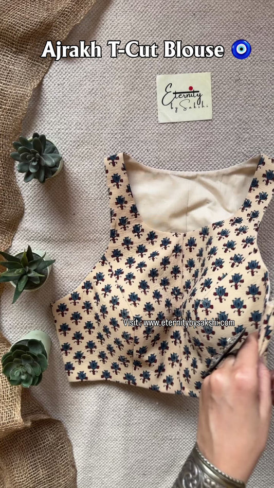 Gulmohar Butterscotch Ajrakh Blouse