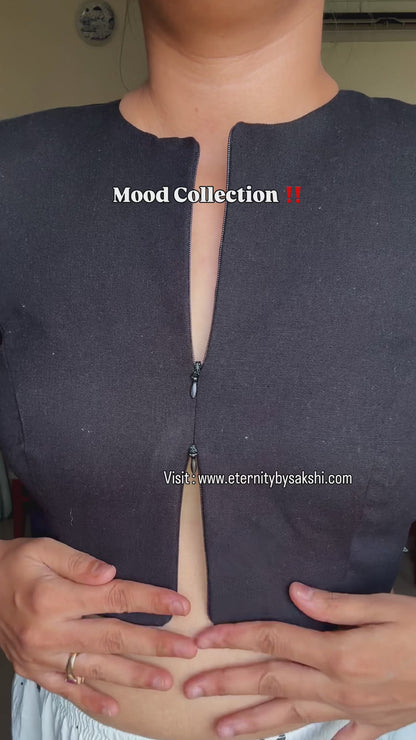 Black Double Zip Mood blouse