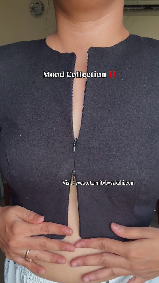 Black Double Zip Mood blouse