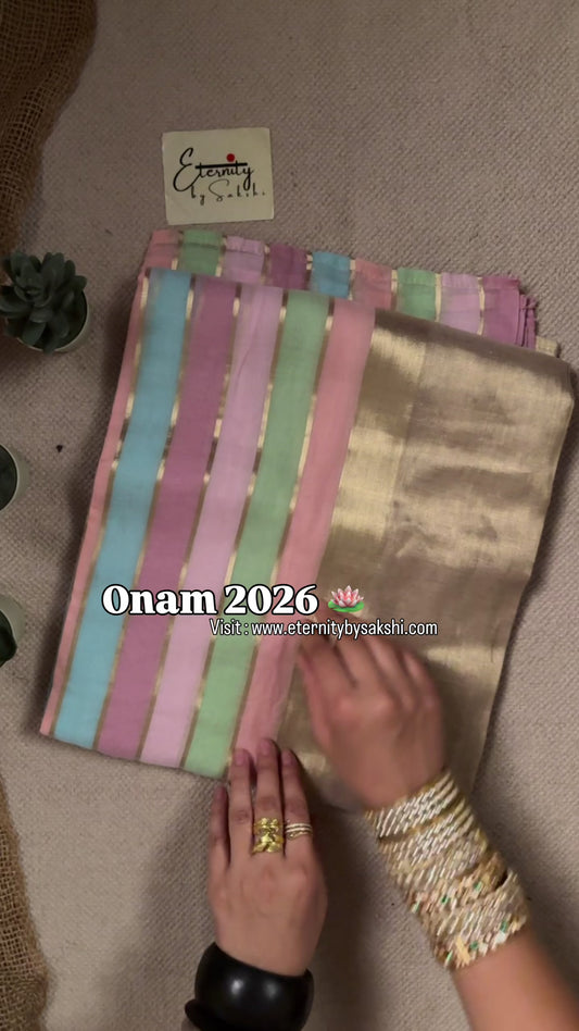 Pastel Whisper Onam Saree
