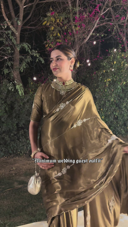 Cappuccino Modal Handwork Saree
