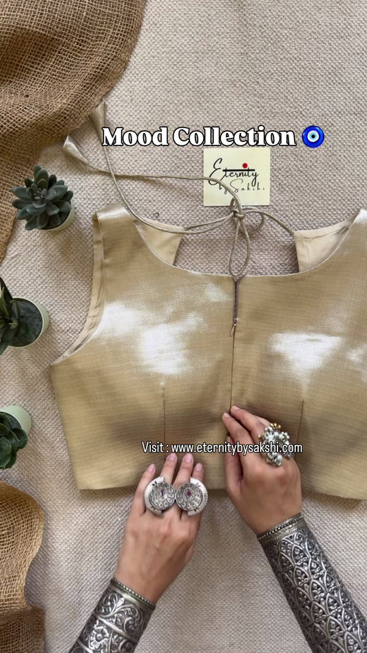 Beige Metallic Single Zip Mood Blouse