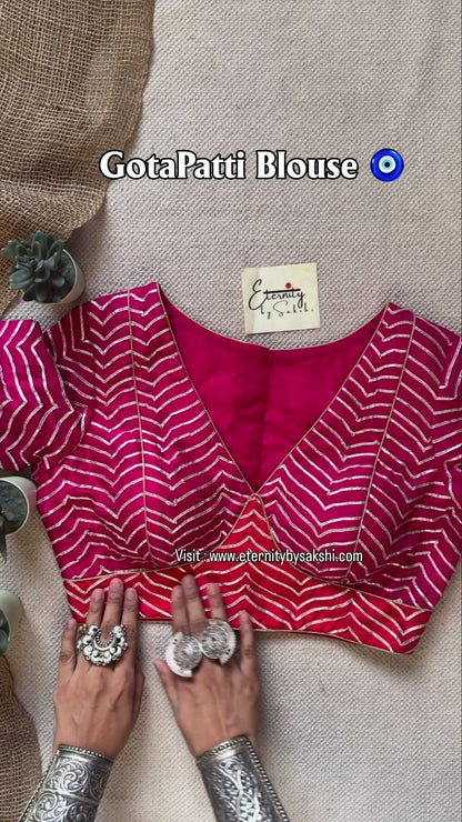 Zigzag Pink GotaPatti Blouse