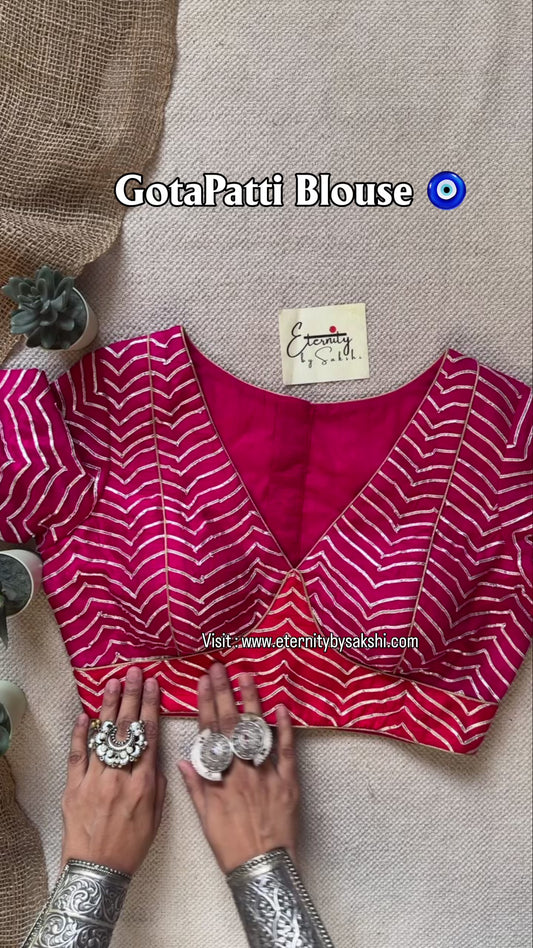 Zigzag Pink GotaPatti Blouse
