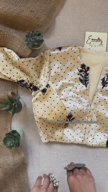 Butter Ajrakh Velvet Blouse