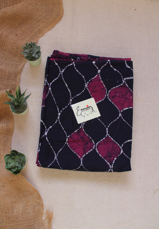 Purple Batik Cotton Saree - Eternity by Sakshi