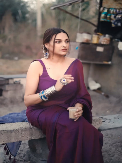 Purple Breezy Saree