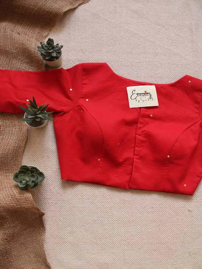 Red Badla Blouse - Eternity by Sakshi