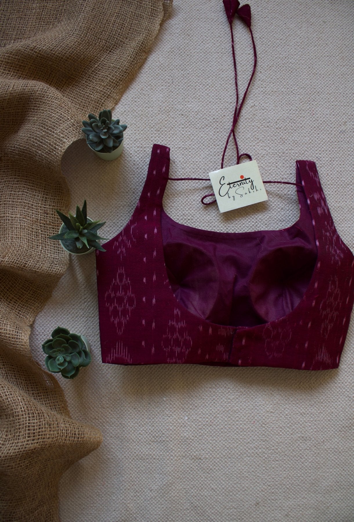 Red + Green + Rosy (Ikat Noorie) (Combo Blouse) - Eternity by Sakshi
