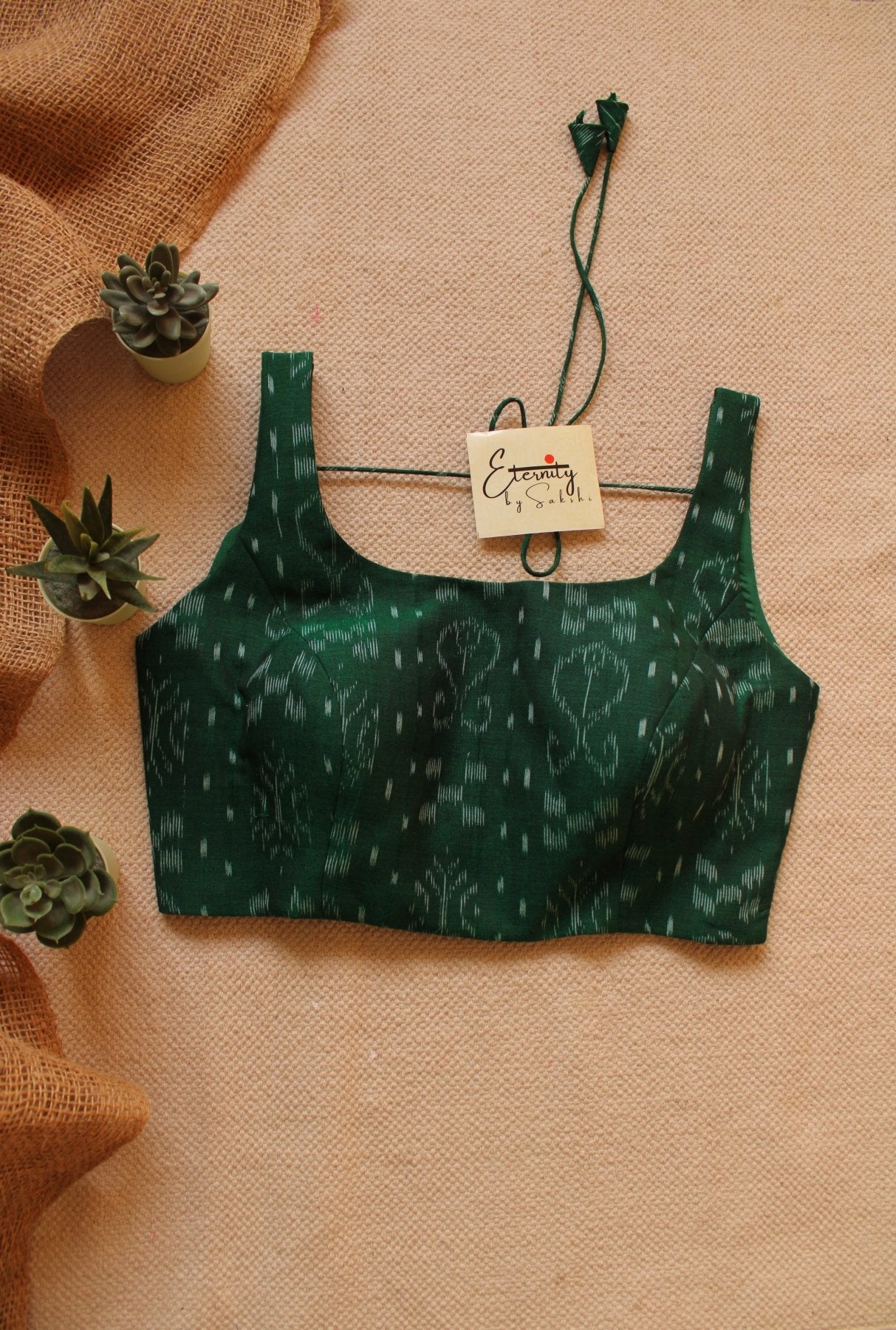 Red + Green + Rosy (Ikat Noorie) (Combo Blouse) - Eternity by Sakshi