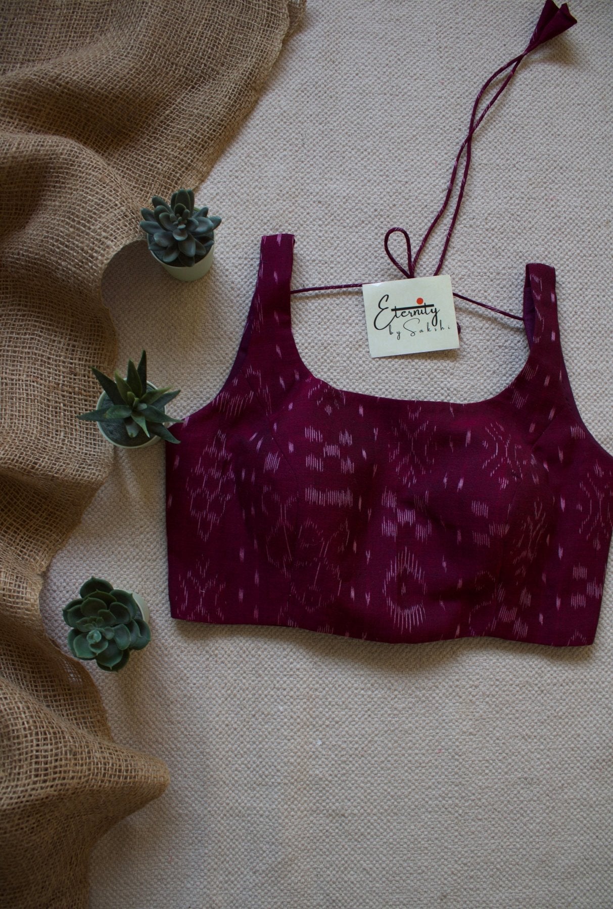 Red + Green + Rosy (Ikat Noorie) (Combo Blouse) - Eternity by Sakshi